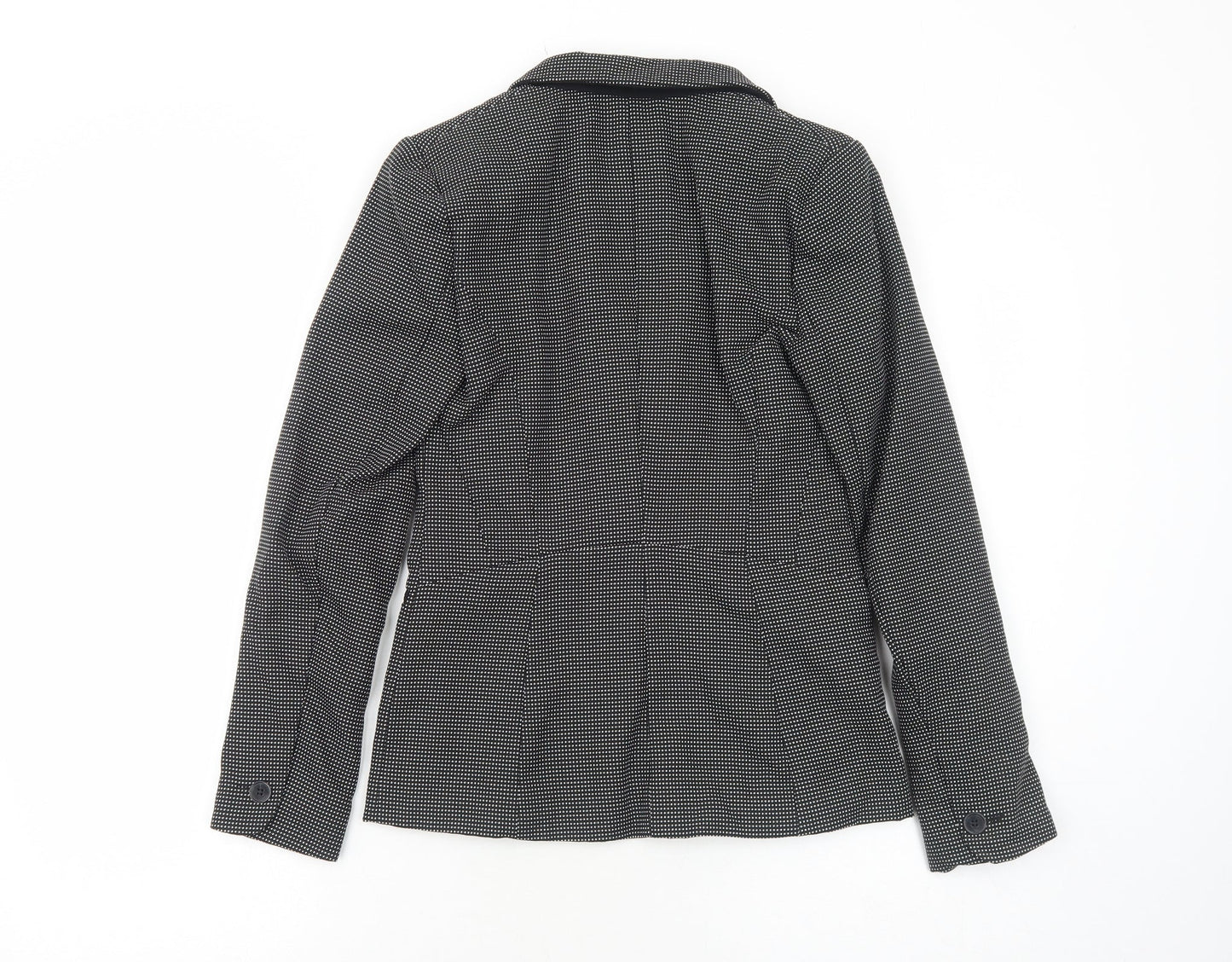 Atmosphere Womens Black Geometric Polyester Jacket Blazer Size 6