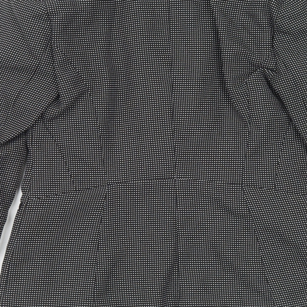 Atmosphere Womens Black Geometric Polyester Jacket Blazer Size 6