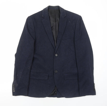 Mens UK Size 34 Topman Regular Blue Suit Jacket