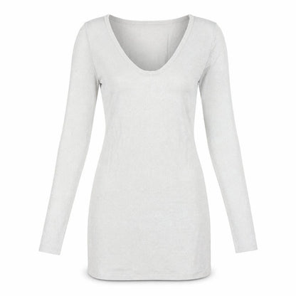 Preworn Womens Silver Polyester A-Line Size M V-Neck Pullover