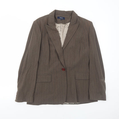 Debenhams Womens Brown Polyester Jacket Blazer Size 16