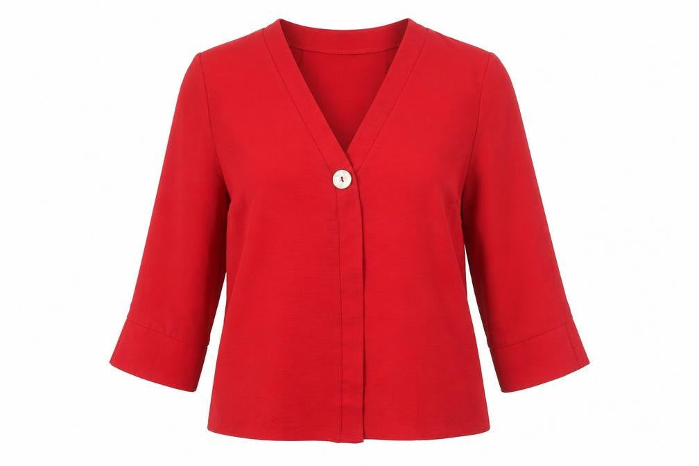 Womens UK Size 14 New Look Red Basic Blouse
