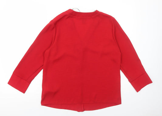 Womens UK Size 14 New Look Red Basic Blouse