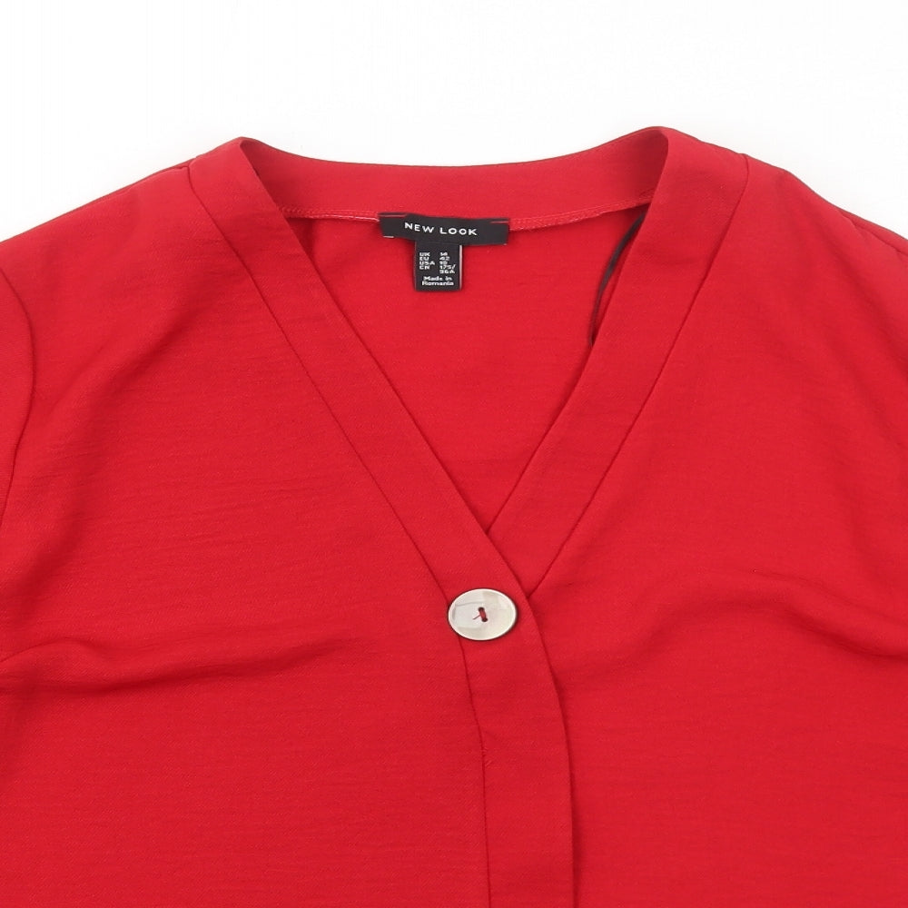 Womens UK Size 14 New Look Red Basic Blouse