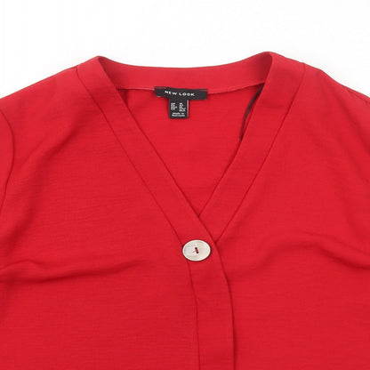 Womens UK Size 14 New Look Red Basic Blouse