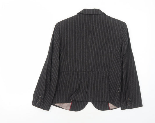Zara Womens Grey Striped Viscose Jacket Suit Jacket Size S