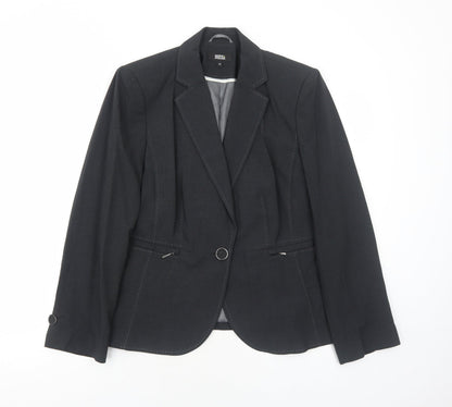 Marks and Spencer Womens Grey Polyester Jacket Blazer Size 14