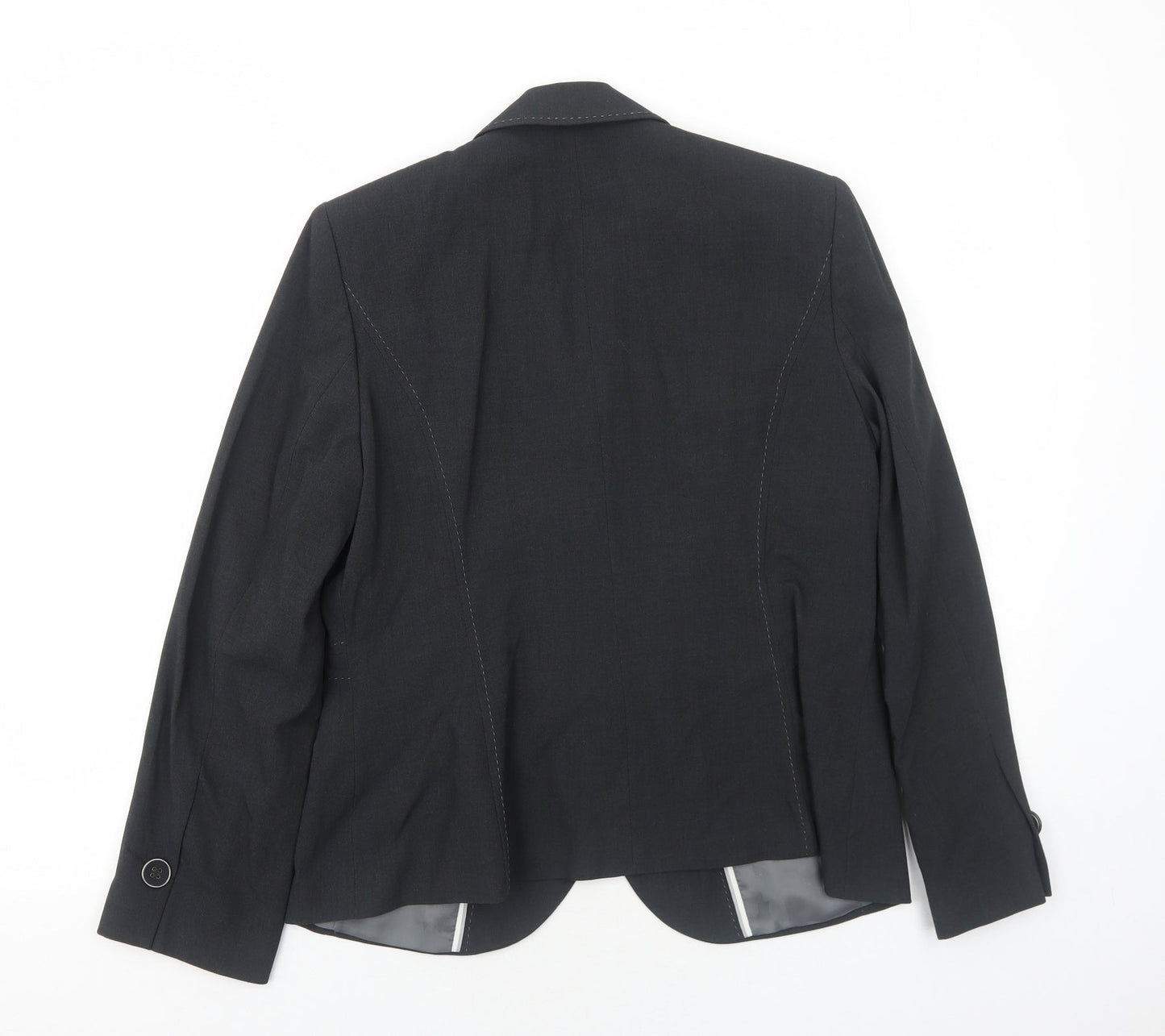 Marks and Spencer Womens Grey Polyester Jacket Blazer Size 14