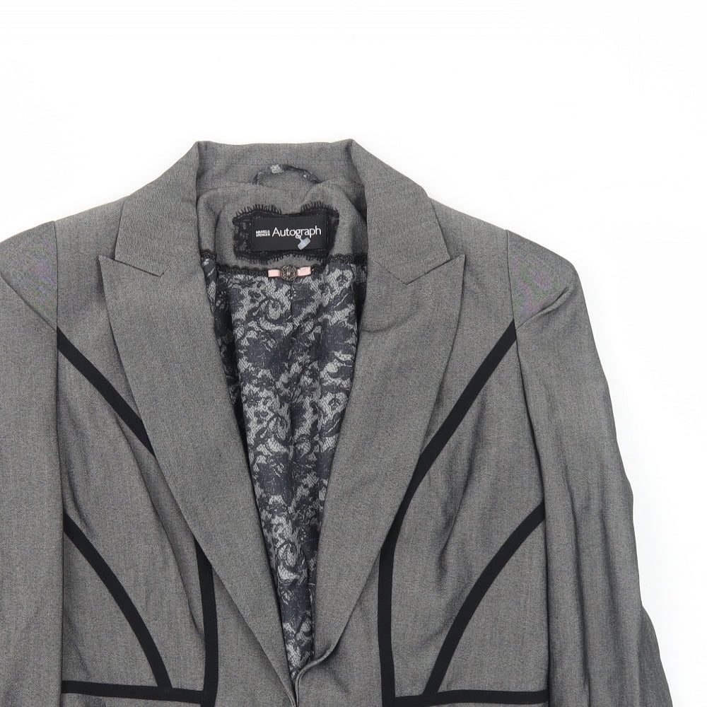 Womens UK Size 12 Marks and Spencer Regular Grey Blazer