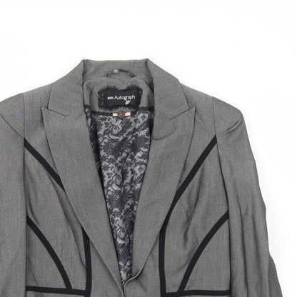 Womens UK Size 12 Marks and Spencer Regular Grey Blazer