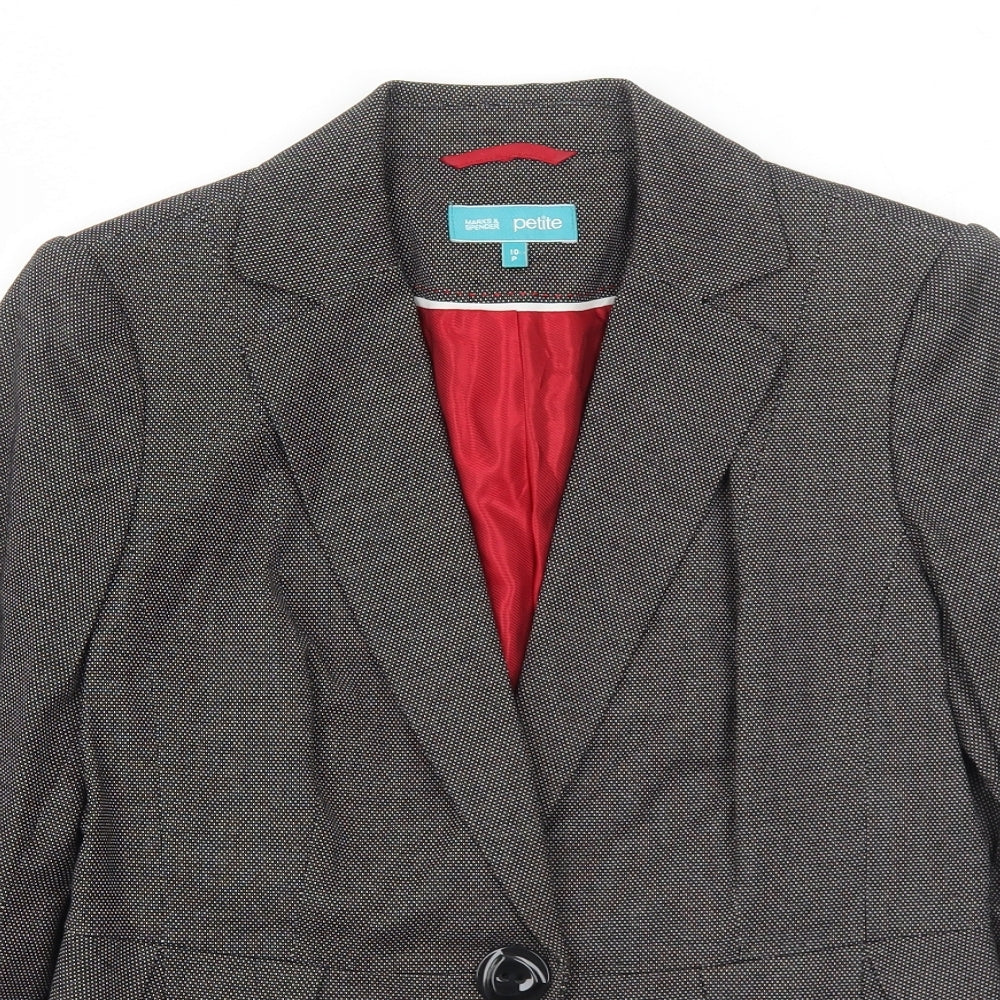 Marks and Spencer Womens Grey Polyester Jacket Suit Jacket Size 10