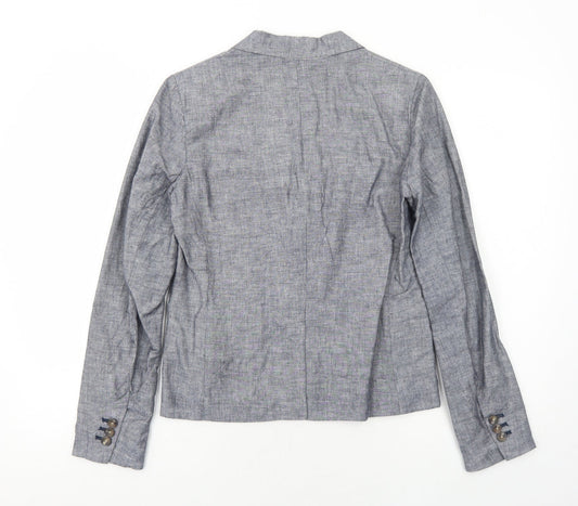 Gap Womens Blue Linen Jacket Blazer Size 8