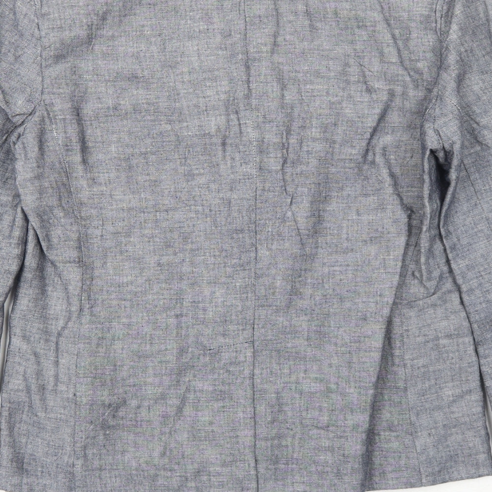 Gap Womens Blue Linen Jacket Blazer Size 8