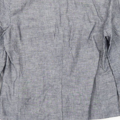 Gap Womens Blue Linen Jacket Blazer Size 8