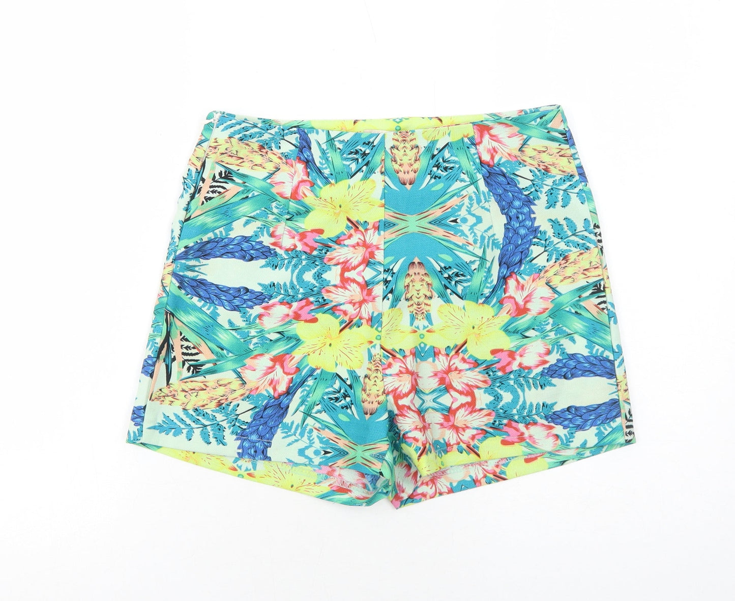 Vera&Lucy Womens Multicoloured Floral Polyester Mom Shorts Size S Regular Zip