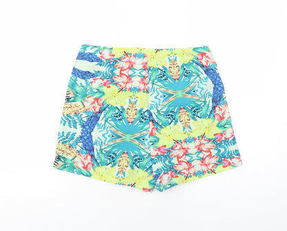 Vera&Lucy Womens Multicoloured Floral Polyester Mom Shorts Size S Regular Zip