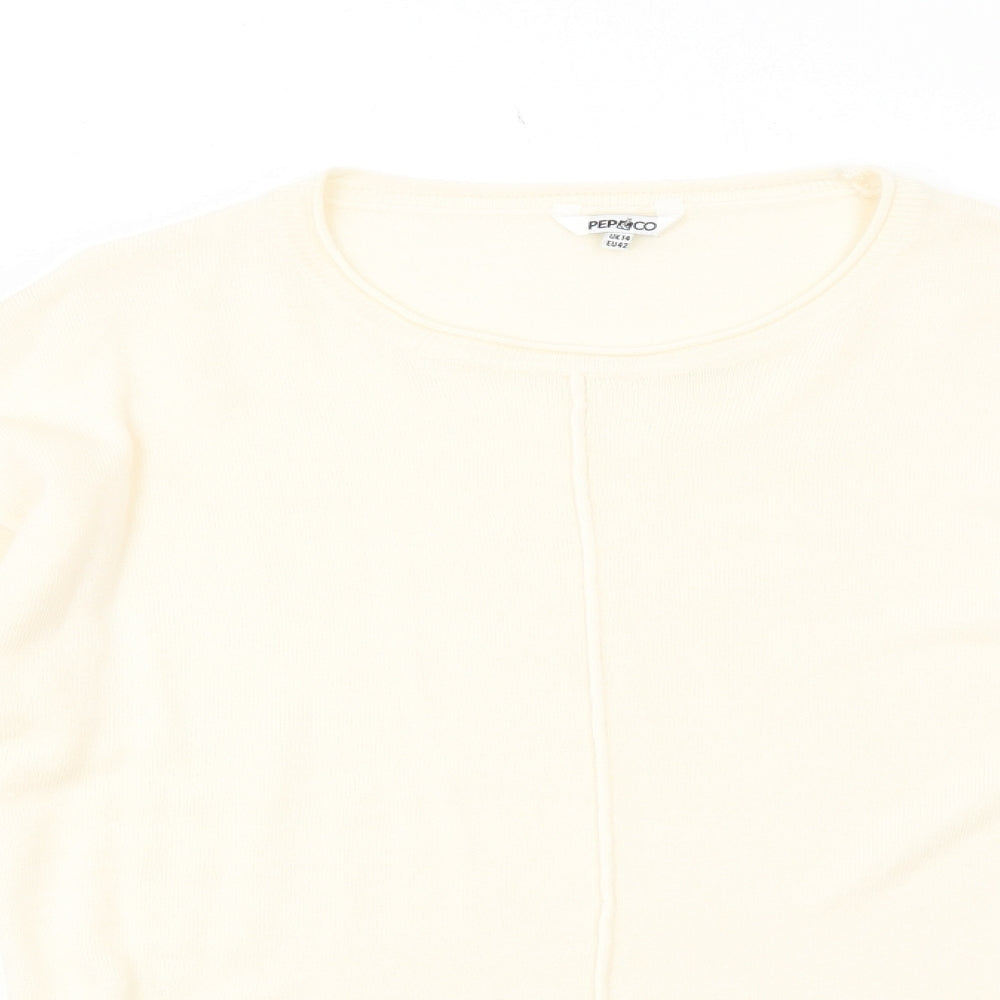Womens UK Size 14 PEP&CO Ivory Pullover Jumper