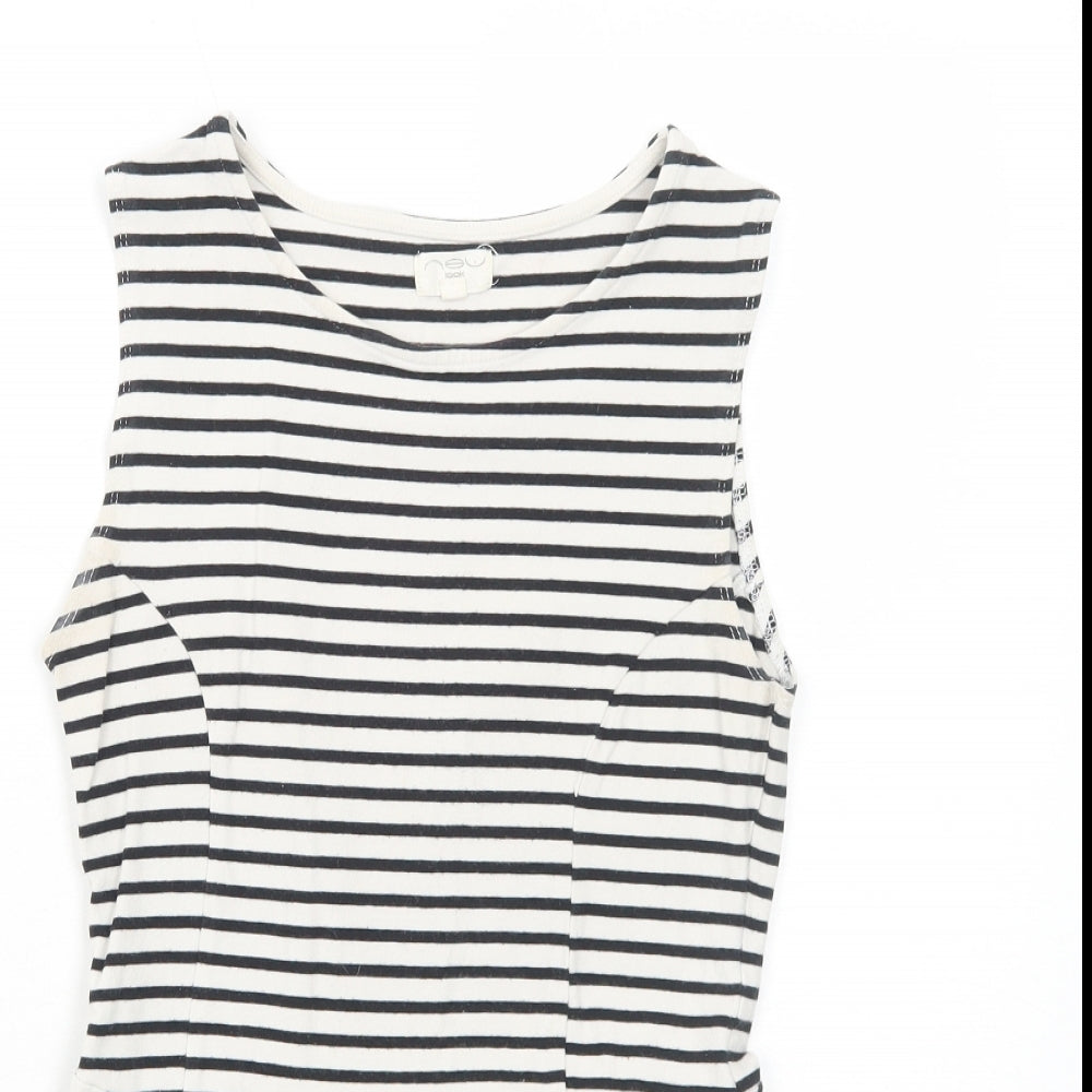 Womens UK Size 10 New Look White Basic Tank