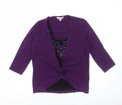 Womens UK Size 12 Mimosa Purple Basic Blouse