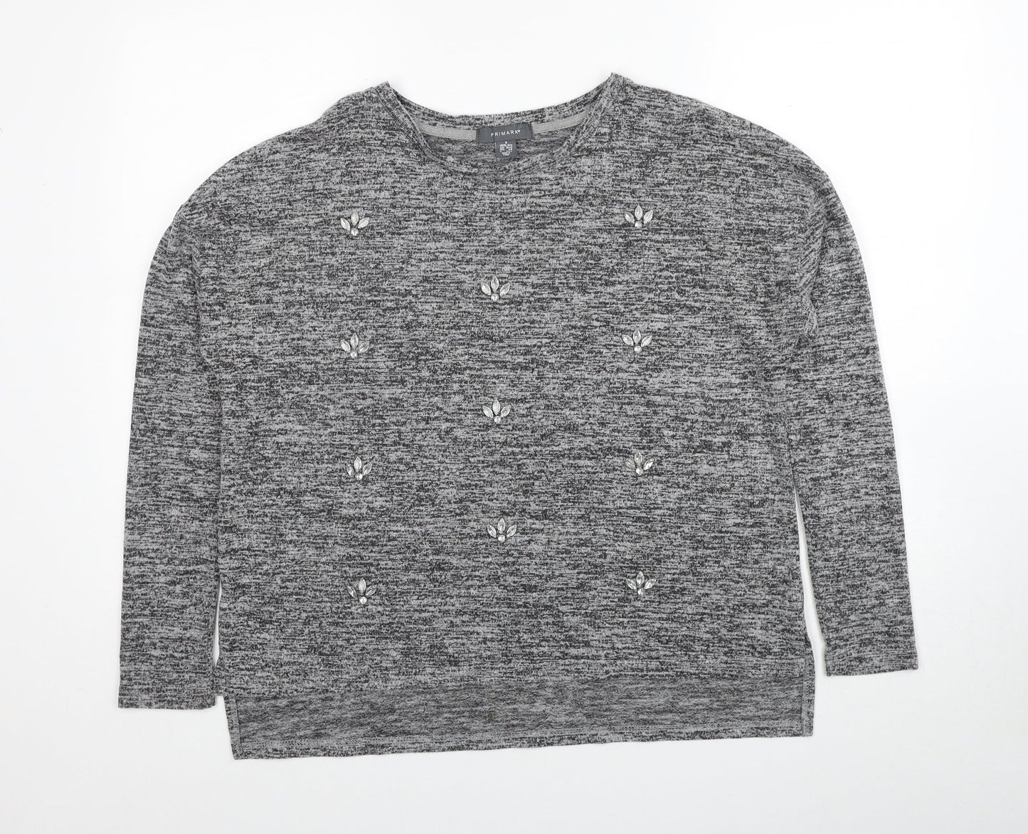 Primark Womens Grey Round Neck Polyester Pullover Jumper Size 10