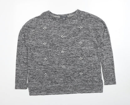 Primark Womens Grey Round Neck Polyester Pullover Jumper Size 10