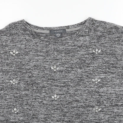 Primark Womens Grey Round Neck Polyester Pullover Jumper Size 10