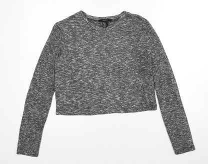 Womens UK Size S FOREVER 21 Grey Pullover Jumper