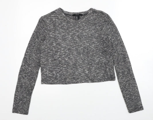 Womens UK Size S FOREVER 21 Grey Pullover Jumper