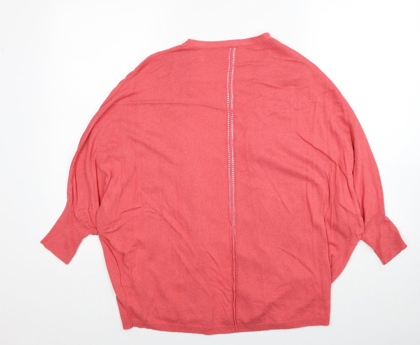 TU Womens Red V-Neck Viscose Cardigan Jumper Size 14