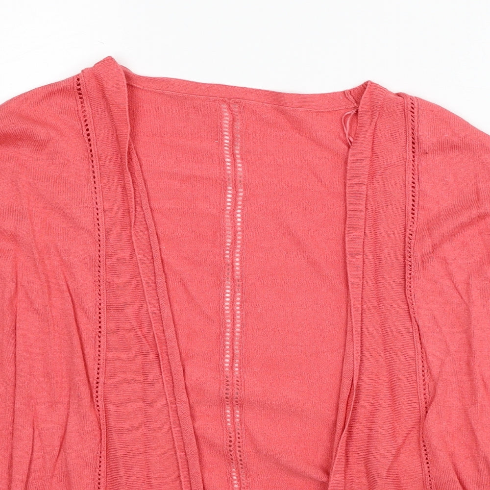 TU Womens Red V-Neck Viscose Cardigan Jumper Size 14