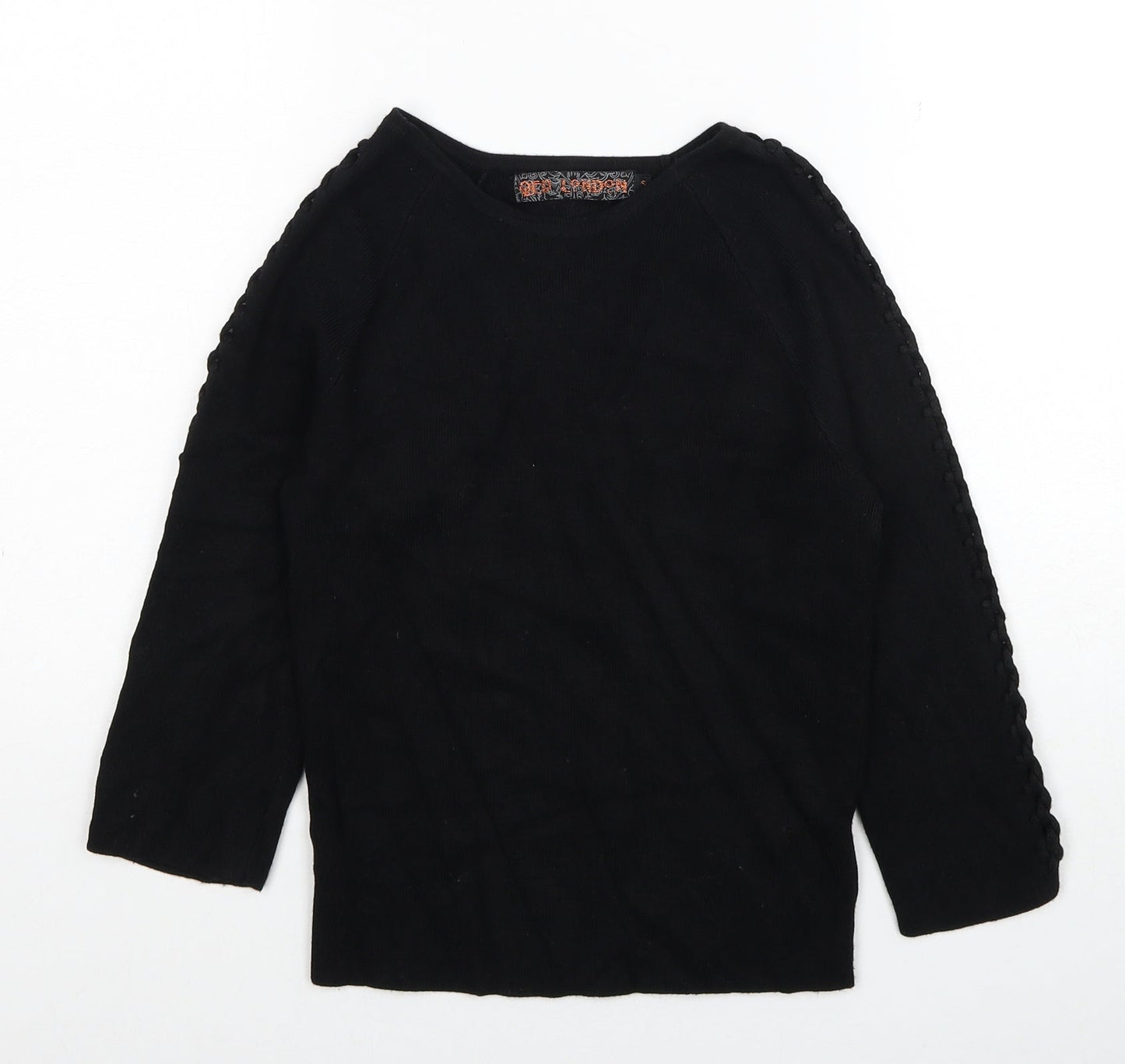 Womens UK Size S QED London Black Pullover Jumper