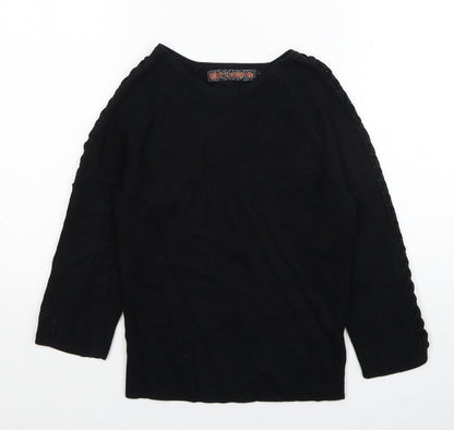 Womens UK Size S QED London Black Pullover Jumper