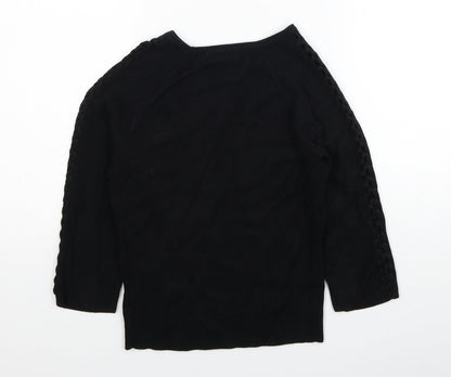 Womens UK Size S QED London Black Pullover Jumper