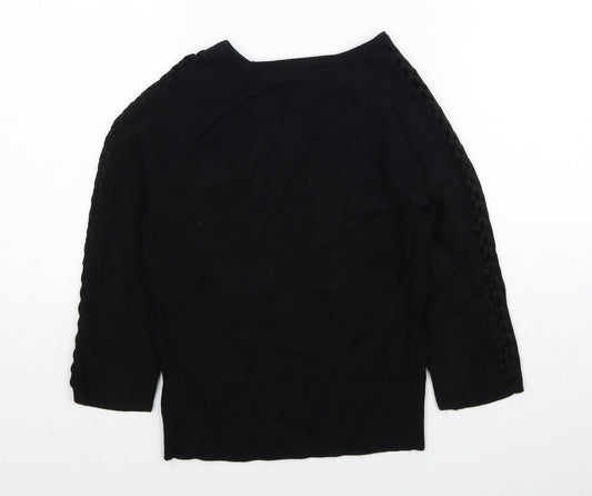 Womens UK Size S QED London Black Pullover Jumper