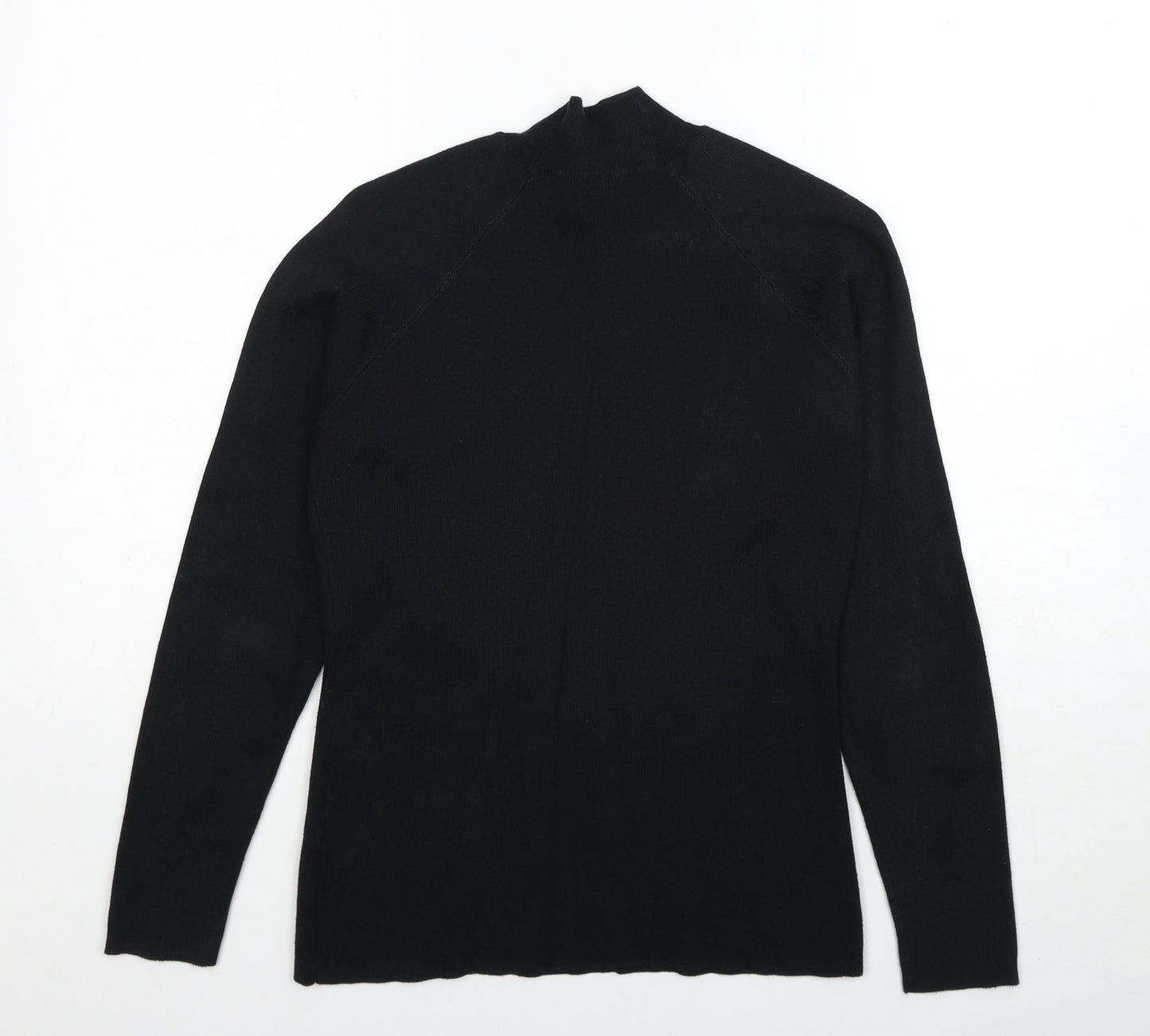 Anthology Womens Black High Neck Cotton Pullover Jumper Size 12 - Size 12-14