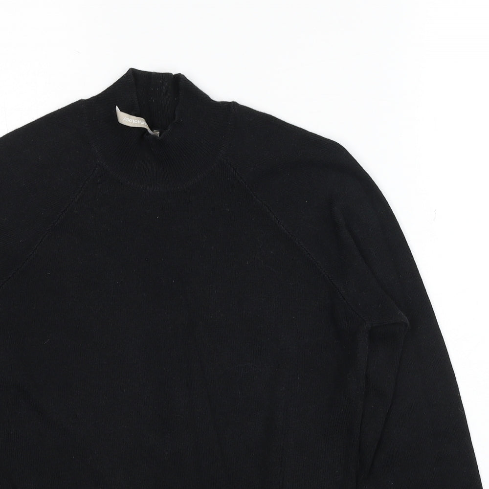 Anthology Womens Black High Neck Cotton Pullover Jumper Size 12 - Size 12-14