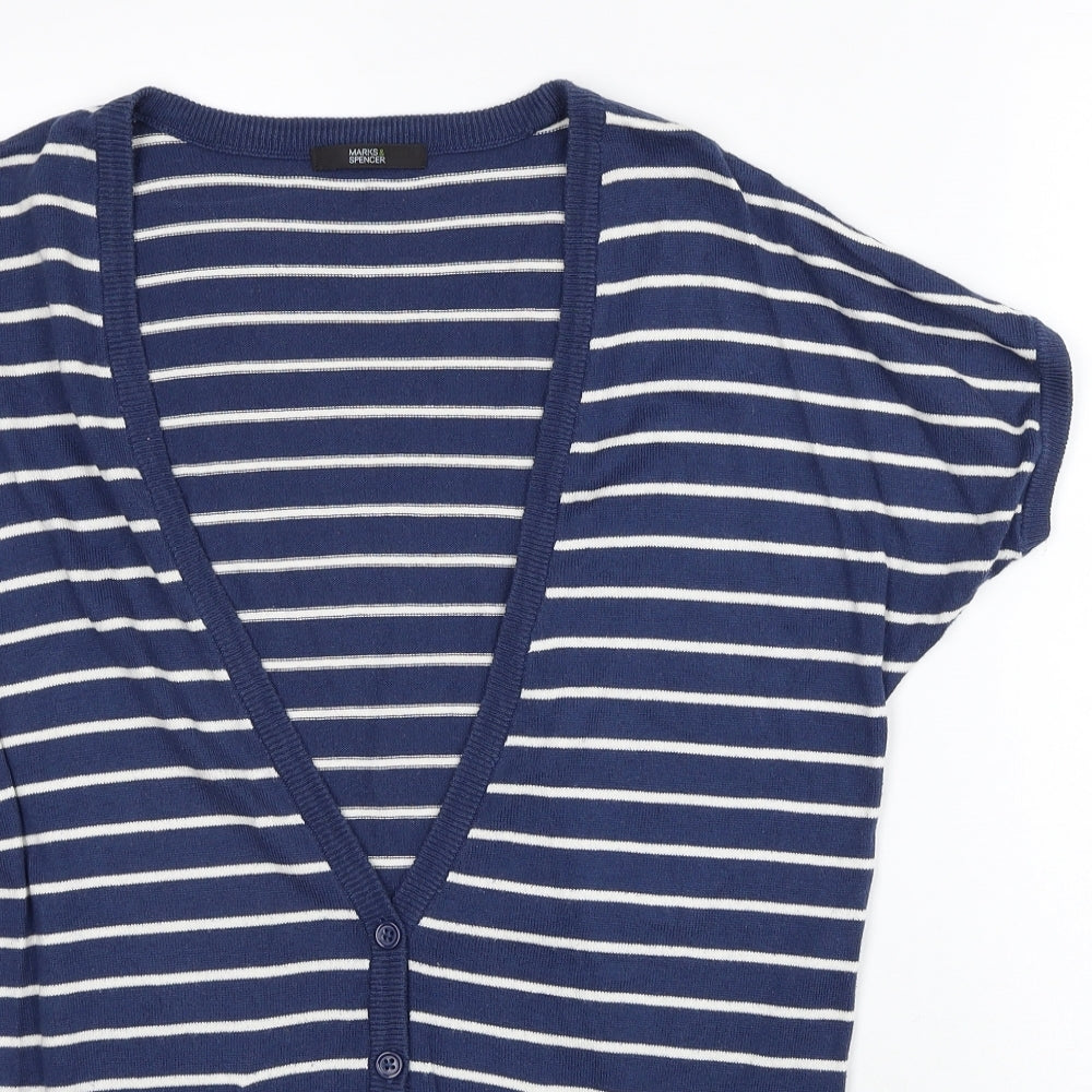 Womens UK Size 10 Marks and Spencer Blue Cardigan Jumper