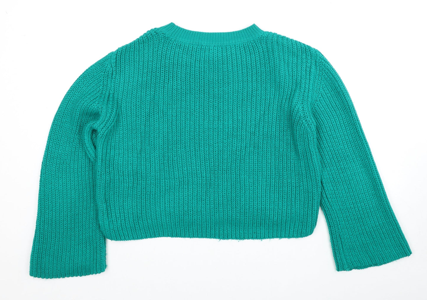 Primark Womens Green Round Neck Acrylic Pullover Jumper Size 6 - Size 6-8