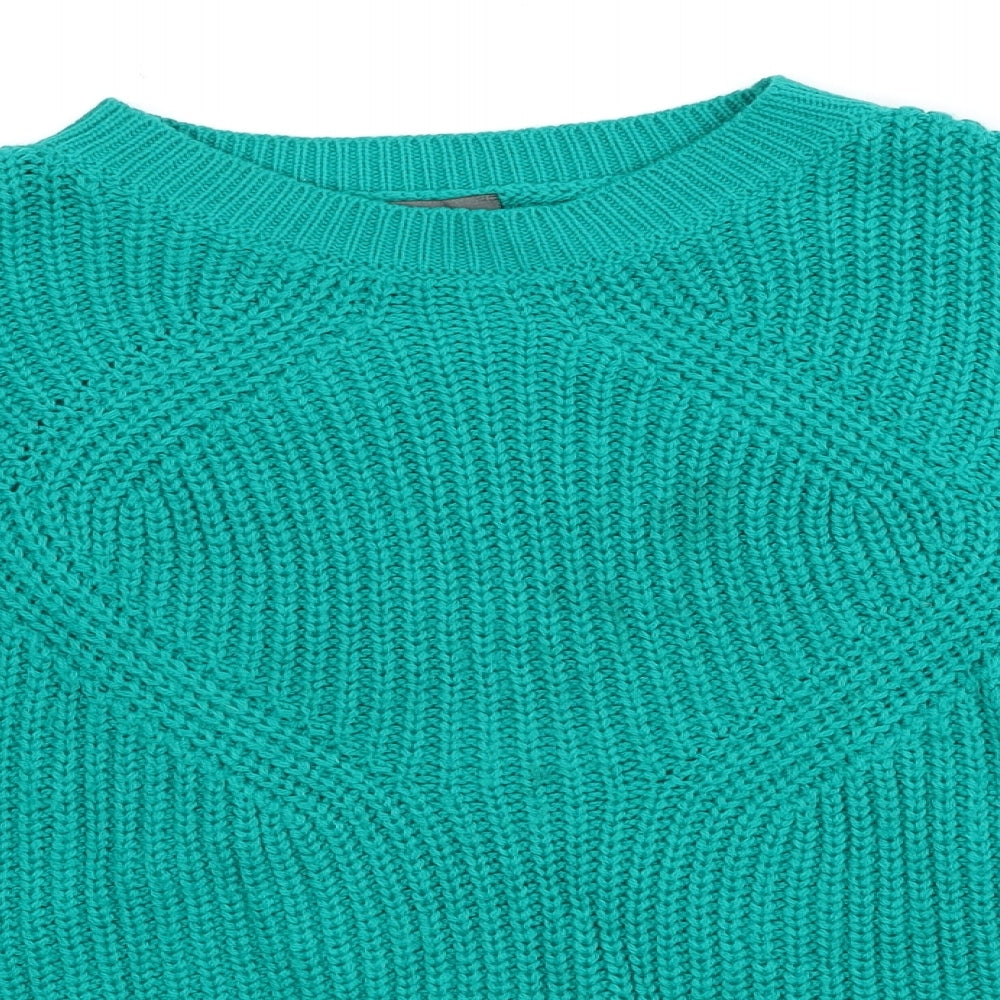 Primark Womens Green Round Neck Acrylic Pullover Jumper Size 6 - Size 6-8