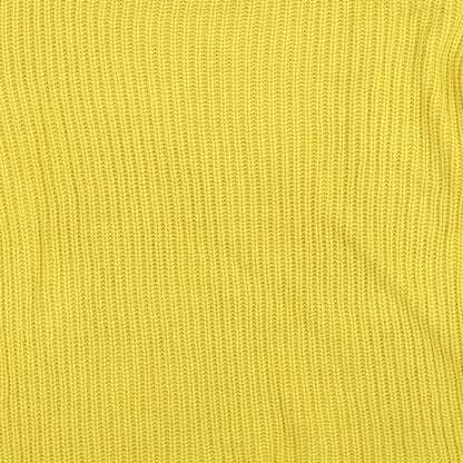 TU Womens Yellow Mock Neck Acrylic Pullover Jumper Size 8