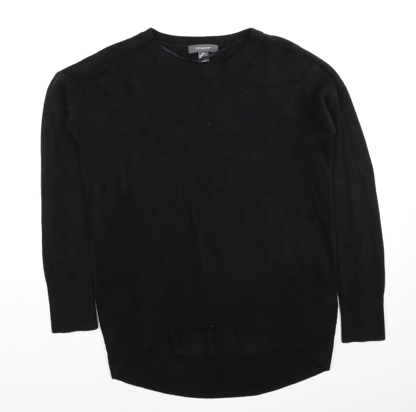 Primark Womens Black Round Neck Acrylic Pullover Jumper Size 4