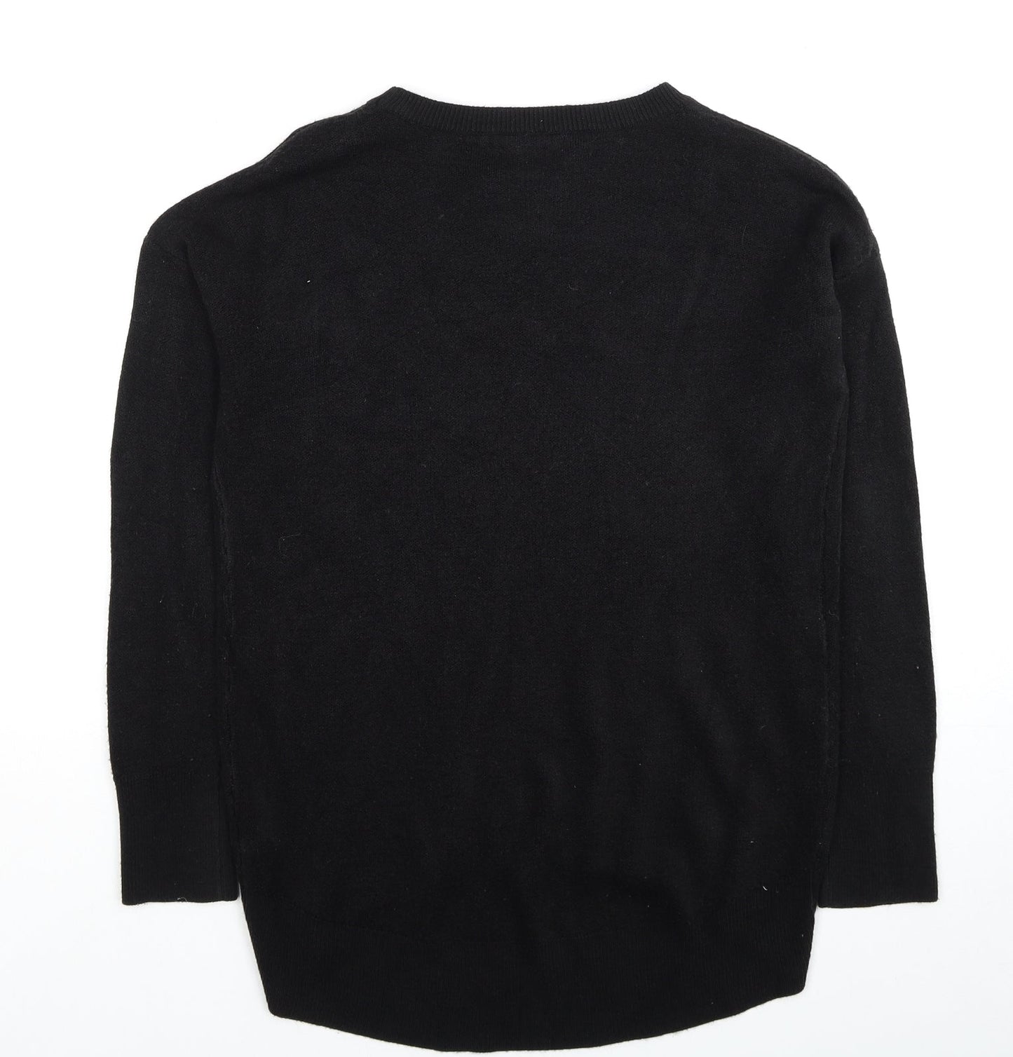 Primark Womens Black Round Neck Acrylic Pullover Jumper Size 4
