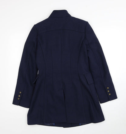 Papaya Womens Blue Pea Coat Coat Size 8 Button