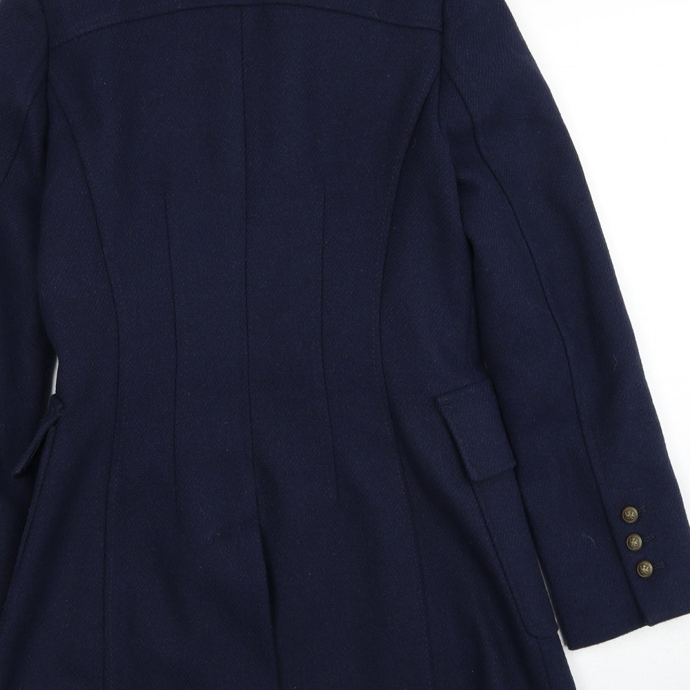 Papaya Womens Blue Pea Coat Coat Size 8 Button