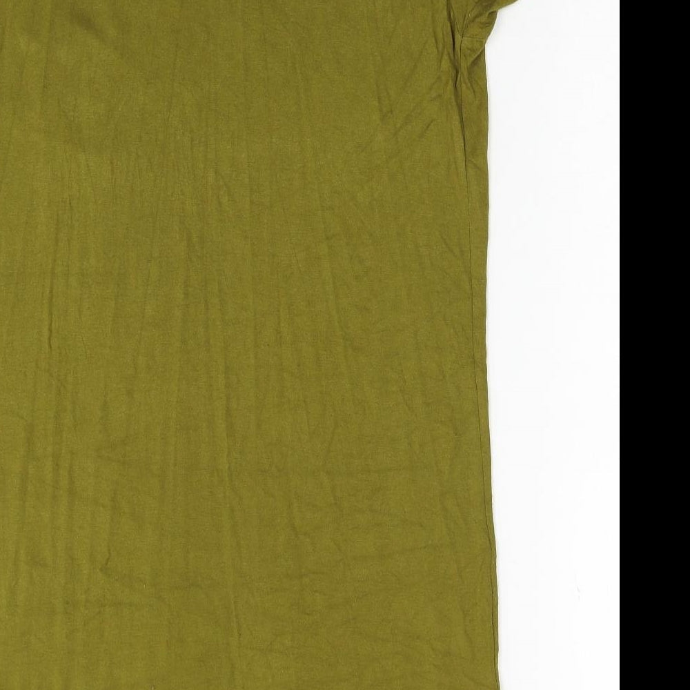 Look Of The Day Womens Green Viscose Shift Size 12 Scoop Neck Pullover - Hole Detail