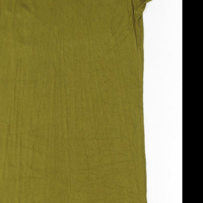 Look Of The Day Womens Green Viscose Shift Size 12 Scoop Neck Pullover - Hole Detail