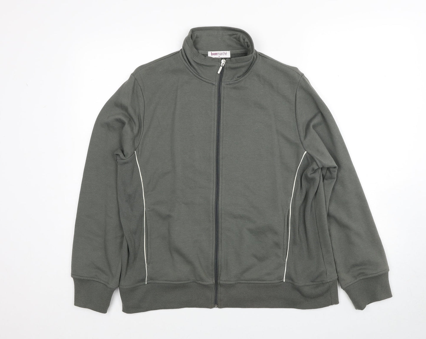 Bonmarché Womens Green Polyester Full Zip Sweatshirt Size M Zip