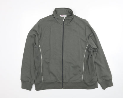 Bonmarché Womens Green Polyester Full Zip Sweatshirt Size M Zip