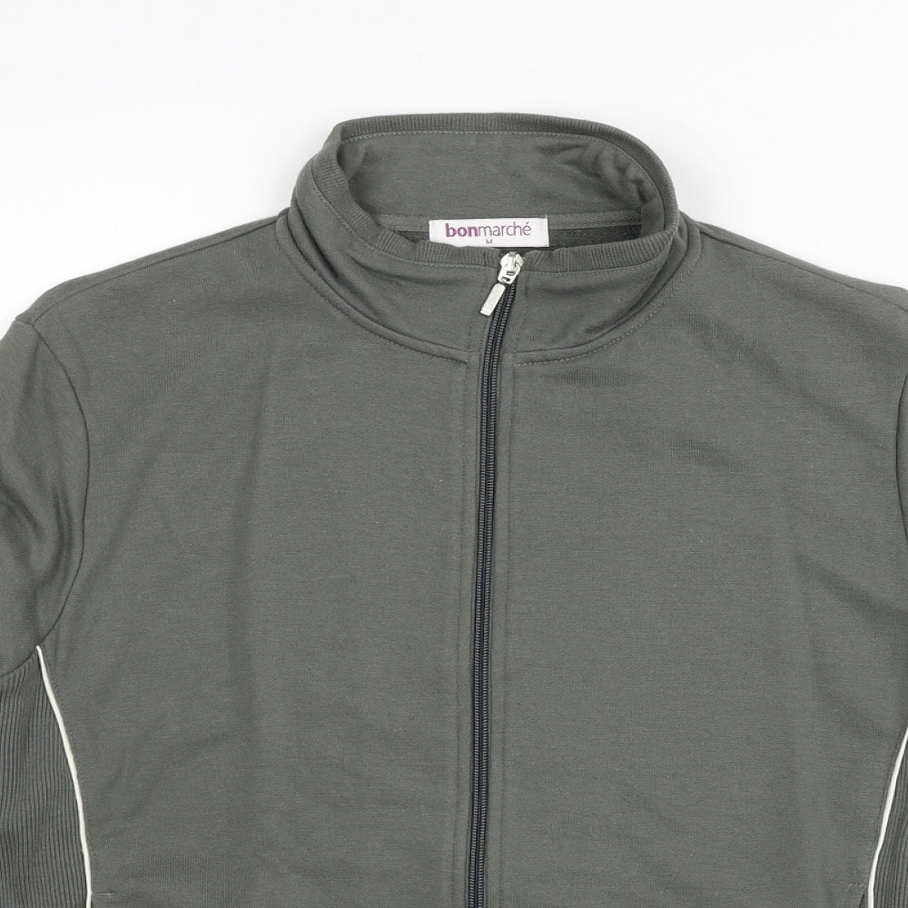 Bonmarché Womens Green Polyester Full Zip Sweatshirt Size M Zip