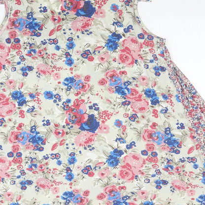 NEXT Womens Multicoloured Floral Cotton A-Line Size 10 Scoop Neck Pullover